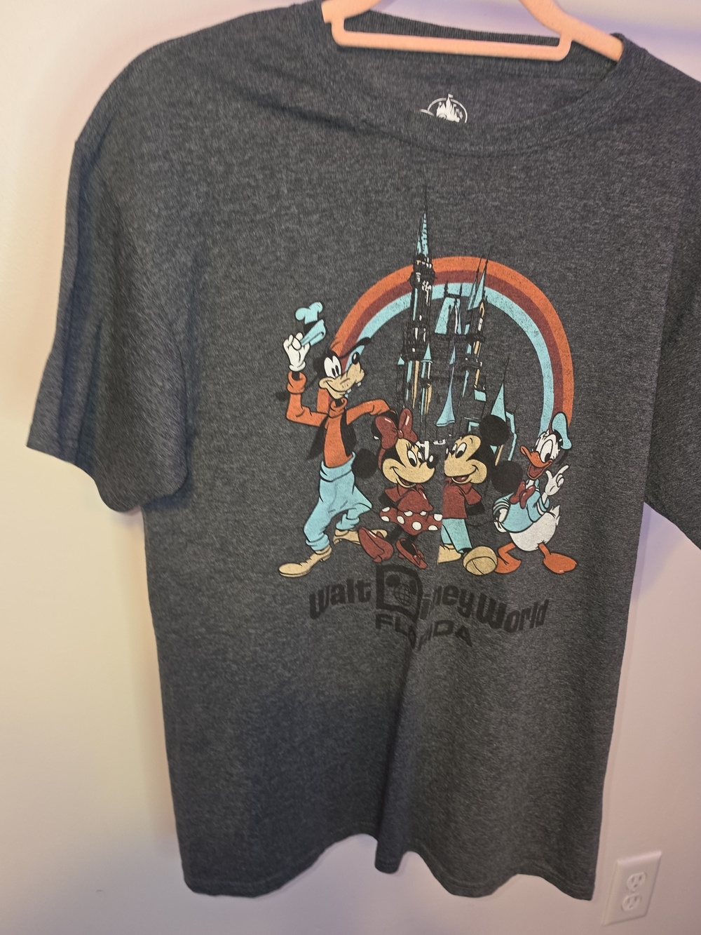 Disney Gray Walt Disney World Castle & Characters Tee